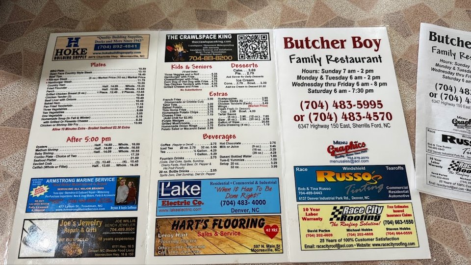 Cafe menu page with American breakfast items.
